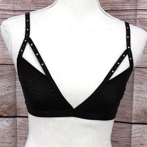 Parade Black Sheer Mesh Triangle Bralette Size XS - Picture 1 of 7